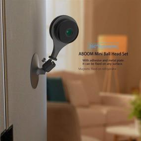 img 1 attached to Aboom 360 Degree Adjustable Wall Mount Bracket Kit for Google Nest Cam - Effortless Hole-Free Installation (Pack of 2) Excluding Google Nest Cam