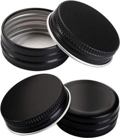 img 3 attached to 💄 Foraineam 50 Pack 0.5 oz Mini Aluminum Round Lip Balm Tin Containers - Matte Black Empty Tin Jars with Screw Lid