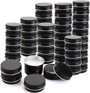 💄 foraineam 50 pack 0.5 oz mini aluminum round lip balm tin containers - matte black empty tin jars with screw lid логотип