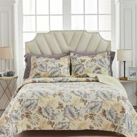 🌼 karin dreams reversible queen size quilt set: lightweight, botanical printed bedding for all seasons - yellow, 90"x94"". logo