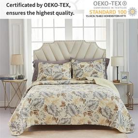img 2 attached to 🌼 KARIN DREAMS Reversible Queen Size Quilt Set: Lightweight, Botanical Printed Bedding for All Seasons - Yellow, 90"x94"".