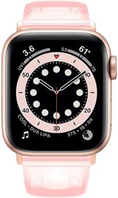 img 1 attached to 🌟 Iiteeology Женский браслет для Apple Watch из блестящего силикона - совместим с Apple Watch Series 7/6/SE/5/4/3/2/1 - 38 мм 40 мм 41 мм 42 мм 44 мм 45 мм.