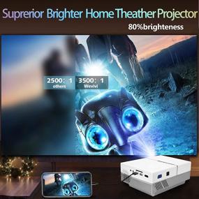 img 2 attached to 🎬 Upgraded Wevivi Mini Projector 2021 with Tripod and Carry Case – Native 720P Home Theater Projector, Supports 1080P & 220" Display for Movies. Compatible with iPhone, TV Stick, PS4, DVD, Android & iOS.