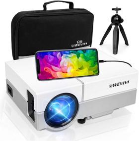 img 4 attached to 🎬 Upgraded Wevivi Mini Projector 2021 with Tripod and Carry Case – Native 720P Home Theater Projector, Supports 1080P & 220" Display for Movies. Compatible with iPhone, TV Stick, PS4, DVD, Android & iOS.