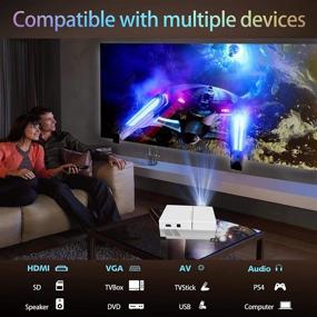 img 1 attached to 🎬 Upgraded Wevivi Mini Projector 2021 with Tripod and Carry Case – Native 720P Home Theater Projector, Supports 1080P & 220" Display for Movies. Compatible with iPhone, TV Stick, PS4, DVD, Android & iOS.