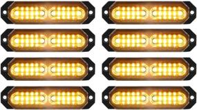 img 4 attached to 🔦 ASPL 8pcs Sync Feature Ultra Slim 12-LED Surface Mount Flashing Strobe Lights for Truck Car Vehicle LED Mini Grille Light Head Emergency Beacon Hazard Warning Lights in Amber