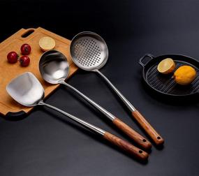 img 3 attached to Durable Stainless Steel Wok Spatula and Ladle Set for Effortless Cooking