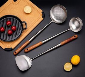 img 2 attached to Durable Stainless Steel Wok Spatula and Ladle Set for Effortless Cooking