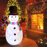 5ft outdoor inflatable snowman christmas decor with led lights for garden lawn xmas decoration – includes blower and adaptor for indoor and outdoor use logo