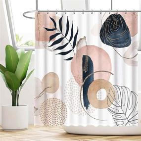 img 3 attached to 🌼 Funnytree Abstract Mid Century Shower Curtain Set: Geometric Floral Plant Design, Easy Care Polyester, 72x72 Inches