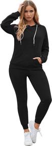 img 3 attached to 👩 Selowin Women's Casual Sweatsuit Set: Stylish Pullover Hoodie and Comfortable Sweatpants for Active Lifestyle