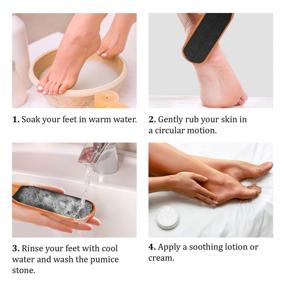 img 1 attached to Pumice Stone Foot File with Handle - Callus, Dry, and Dead Skin Remover for Pedicure 🦶 - Heel Scraper for Exfoliating Feet, Hands, and Body - Ideal Foot Filer for Use in the Shower