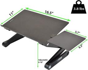 img 3 attached to 🔥 WorkEZ BEST Adjustable Laptop Cooling Stand & Lap Desk: Enhancing Comfort and Performance with Ergonomic Design, Mouse Pad, and Portable Aluminum Tray for Bed, Couch, and Beyond!