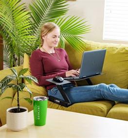 img 1 attached to 🔥 WorkEZ BEST Adjustable Laptop Cooling Stand & Lap Desk: Enhancing Comfort and Performance with Ergonomic Design, Mouse Pad, and Portable Aluminum Tray for Bed, Couch, and Beyond!