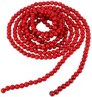 🎄 elcoho red bead garland: festive round bead wreath for christmas tree decorations & supplies логотип