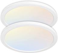 🔆 hykolity 2 pack 13 inch selectable cct led round flat panel light: versatile 24w 2400lm dimmable ceiling fixture for kitchen, bedroom, laundry & closet logo