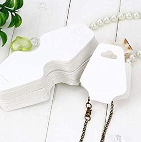 img 2 attached to 💍 VNDEFUL 100PCS Blank White Kraft Paper Jewelry Display Cards: Perfect for Necklace and Bracelet Pricing