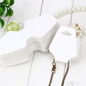 img 3 attached to 💍 VNDEFUL 100PCS Blank White Kraft Paper Jewelry Display Cards: Perfect for Necklace and Bracelet Pricing