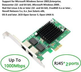 img 1 attached to 💻 CERRXIAN Сетевая карта NIC с двумя портами Gigabit Ethernet PCI Express PCI-E для слота 1x с поддержкой скоростей 10/100/1000 Мбит/с и низкопрофильным кронштейном для настольного компьютера.