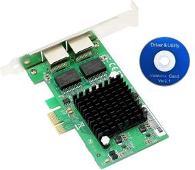 img 3 attached to 💻 CERRXIAN Сетевая карта NIC с двумя портами Gigabit Ethernet PCI Express PCI-E для слота 1x с поддержкой скоростей 10/100/1000 Мбит/с и низкопрофильным кронштейном для настольного компьютера.