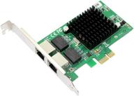 💻 cerrxian сетевая карта nic с двумя портами gigabit ethernet pci express pci-e для слота 1x с поддержкой скоростей 10/100/1000 мбит/с и низкопрофильным кронштейном для настольного компьютера. логотип