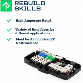 img 3 attached to 🚐 Orvac 0-4 GA 4 Circuit HD Fuse Power Distribution Block w/Ground Buss for Campers, Cars, Audio, Stereos - 30A, 60A, 80A (Red LED Indicator)