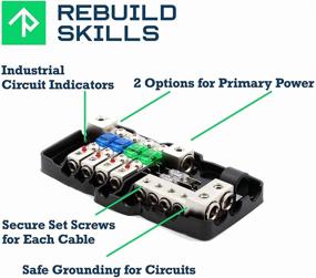 img 2 attached to 🚐 Orvac 0-4 GA 4 Circuit HD Fuse Power Distribution Block w/Ground Buss for Campers, Cars, Audio, Stereos - 30A, 60A, 80A (Red LED Indicator)