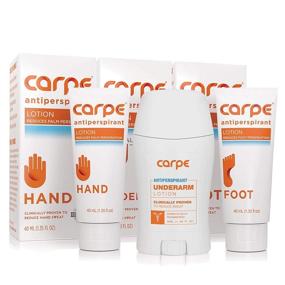 img 4 attached to Carpe Antiperspirant Underarm, Hand, and Foot Combo: Save 25% (1 Clinical Strength Underarm, 1 Hand, and 1 Foot Antiperspirant) - No More Excessive Sweating, Hyperhidrosis Protection, Recommended by Dermatologists