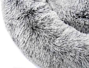 img 2 attached to 🐶 SAVFOX Calming Dog Bed: Plush Donut Bed for Small to X-Large Dogs, Anti-Anxiety & Washable Cuddler Pet Bed in Fuzzy Faux Fur, Multiple Sizes XS-XL