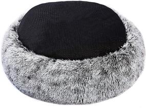 img 1 attached to 🐶 SAVFOX Calming Dog Bed: Plush Donut Bed for Small to X-Large Dogs, Anti-Anxiety & Washable Cuddler Pet Bed in Fuzzy Faux Fur, Multiple Sizes XS-XL