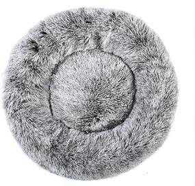 img 3 attached to 🐶 SAVFOX Calming Dog Bed: Plush Donut Bed for Small to X-Large Dogs, Anti-Anxiety & Washable Cuddler Pet Bed in Fuzzy Faux Fur, Multiple Sizes XS-XL