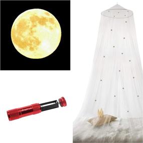 img 3 attached to 🌙 Dream Tada Glow in The Dark Kid's Canopy Set: Glowing Queen Size Net, Moon, and UV Flashlight | Discover the Big Dipper, North Star, and Never Stop Looking Up | Perfect Message Gift