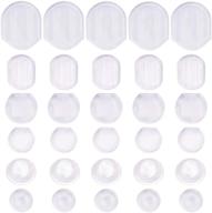 👂 premium comfort earring pads set - 60 clear silicone cushions for clip-on earrings in 6 sizes logo