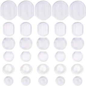 img 4 attached to 👂 Premium Comfort Earring Pads Set - 60 Clear Silicone Cushions for Clip-On Earrings in 6 Sizes