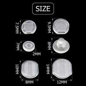 img 1 attached to 👂 Premium Comfort Earring Pads Set - 60 Clear Silicone Cushions for Clip-On Earrings in 6 Sizes