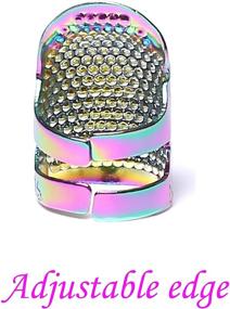 img 2 attached to 🧵 AXEN 4 Pieces Sewing Thimble, Dazzle Gold Metal Finger Protector, DIY Sewing Tool Accessories, Two Size 4 Pieces