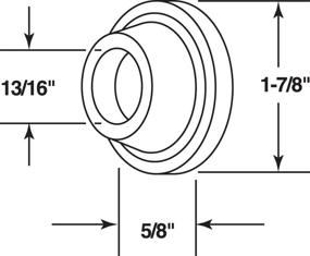 img 1 attached to 🔘 Pack of 5 Prime-Line MP9029 Stop: 1-7/8 in. Outside Diameter, Solid Rubber, Off White, Wall Mount, Concave Bumper, Self-Adhesive