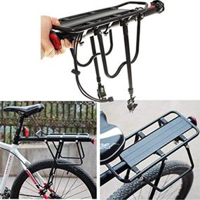 img 3 attached to 🚲 HOMEE Rear Bike Rack - 110 lbs / 50KGS | Aluminum Alloy Frame | Universal Adjustable Cycling Equipment Stand | Footstock Bicycle Luggage Carrier with Tools and Reflector | Fits 26"-29" Frames