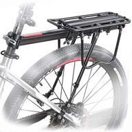 🚲 homee rear bike rack - 110 lbs / 50kgs | aluminum alloy frame | universal adjustable cycling equipment stand | footstock bicycle luggage carrier with tools and reflector | fits 26"-29" frames logo