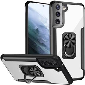 img 4 attached to 📱 WWW Case for Samsung Galaxy S21 Plus/Galaxy S21 Plus 5G 6.7" with 360-Degree Rotating Ring Kickstand, Magnetic Car Mount, and Clear Back Cover Case for Galaxy S21 Plus 2021, Black