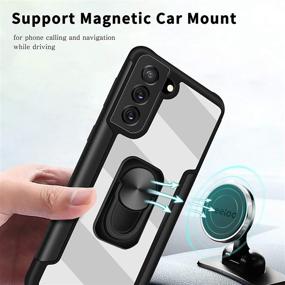 img 2 attached to 📱 WWW Case for Samsung Galaxy S21 Plus/Galaxy S21 Plus 5G 6.7" with 360-Degree Rotating Ring Kickstand, Magnetic Car Mount, and Clear Back Cover Case for Galaxy S21 Plus 2021, Black