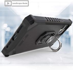 img 1 attached to 📱 Tri-Shield 2.0 Phone Case: Military Grade & Ventilated for iPhone 12 Pro Max with Removable Kickstand & Magnetic Car Mount Compatibility – Carbon Fiber Print