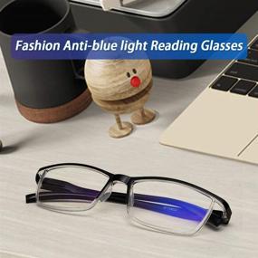 img 3 attached to 👓 Protect Your Eyes with LUFF 4 Pairs Anti-Blue-ray Reading Glasses for Men and Women