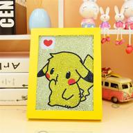 🌟 pikachu 5d diamond art kit with wooden frame - thesoul diy diamond painting set for kids, perfect for children and beginners logo