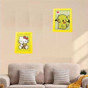 img 1 attached to 🌟 Pikachu 5D Diamond Art Kit with Wooden Frame - Thesoul DIY Diamond Painting Set for Kids, Perfect for Children and Beginners