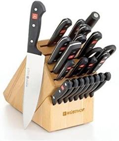 img 1 attached to 🔪 Набор ножей WÜSTHOF Gourmet из 23 предметов с деревянным блоком - набор кухонных ножей из высокоуглеродистой нержавеющей стали с точной лазерной резкой - модель 8875