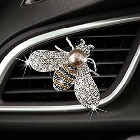 img 2 attached to 🐝 Shiny Bee Vent Clips: Sparkling Crystal Car Air Freshener and Interior Bling Decoration - Rhinestone Accessories in Silver