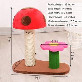 img 1 attached to 🐱 Sasapet Cat Scratching Post: Mushroom Claw Scratcher and Small Cat Tree House - Interactive Toys for Indoor Kittens and Cats