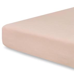 img 4 attached to Pobibaby - Single Solid Premium Fitted Baby Crib Sheets for Standard Crib Mattress - Ultra-Soft Cotton Blend, Safe and Snug, and Stylish Blush Pink Crib Sheet