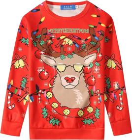 img 4 attached to SSLR Crewneck Pullover Christmas Sweatshirt Boys' Clothing ~ Fashion Hoodies & Sweatshirts